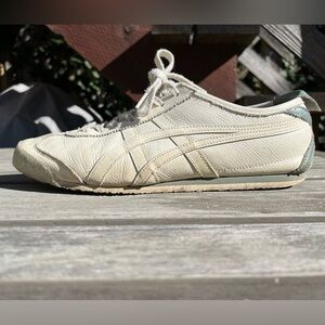 Blue and white Onitsuka Tiger trainers